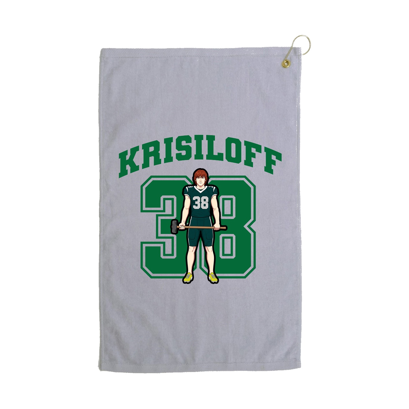 Golf Towel — Number in Grey