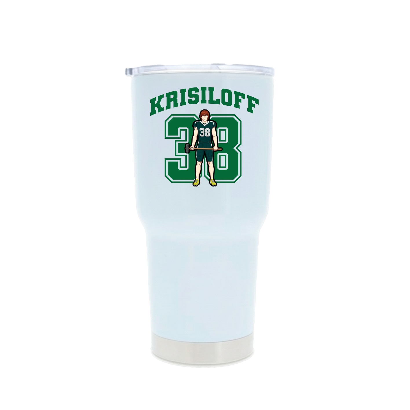 30oz Stainless Steel Tumbler — Number in White