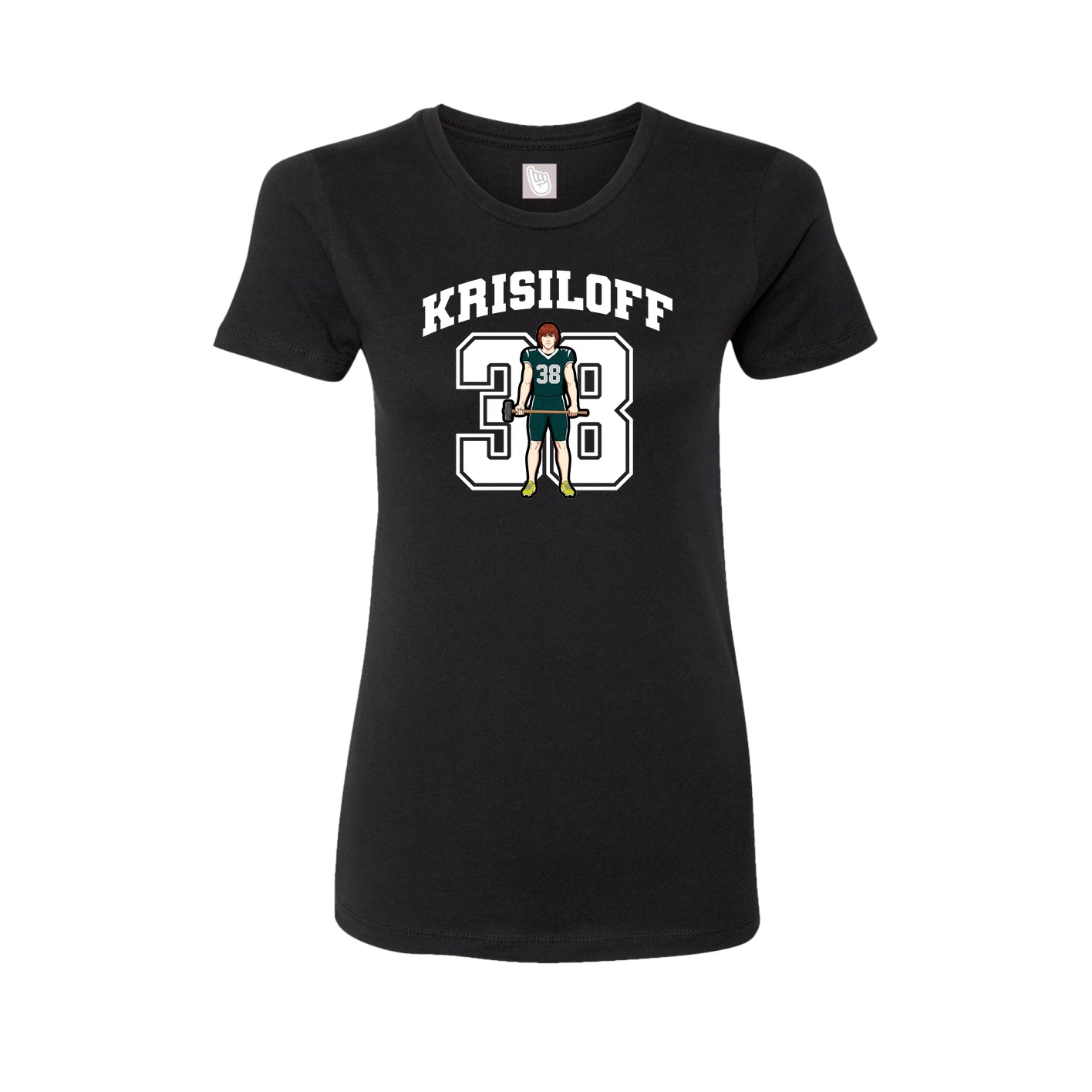 Fitted Women's Tee — Number in Black