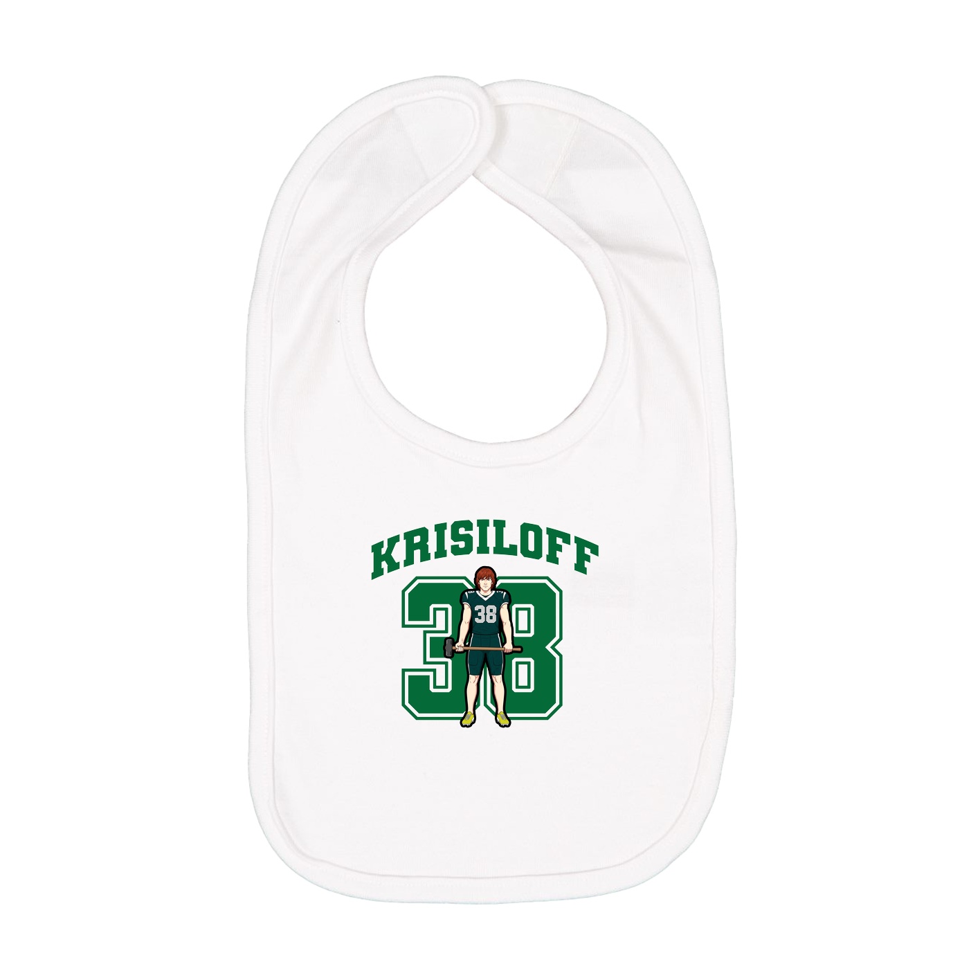 Infant Bib — Number in White