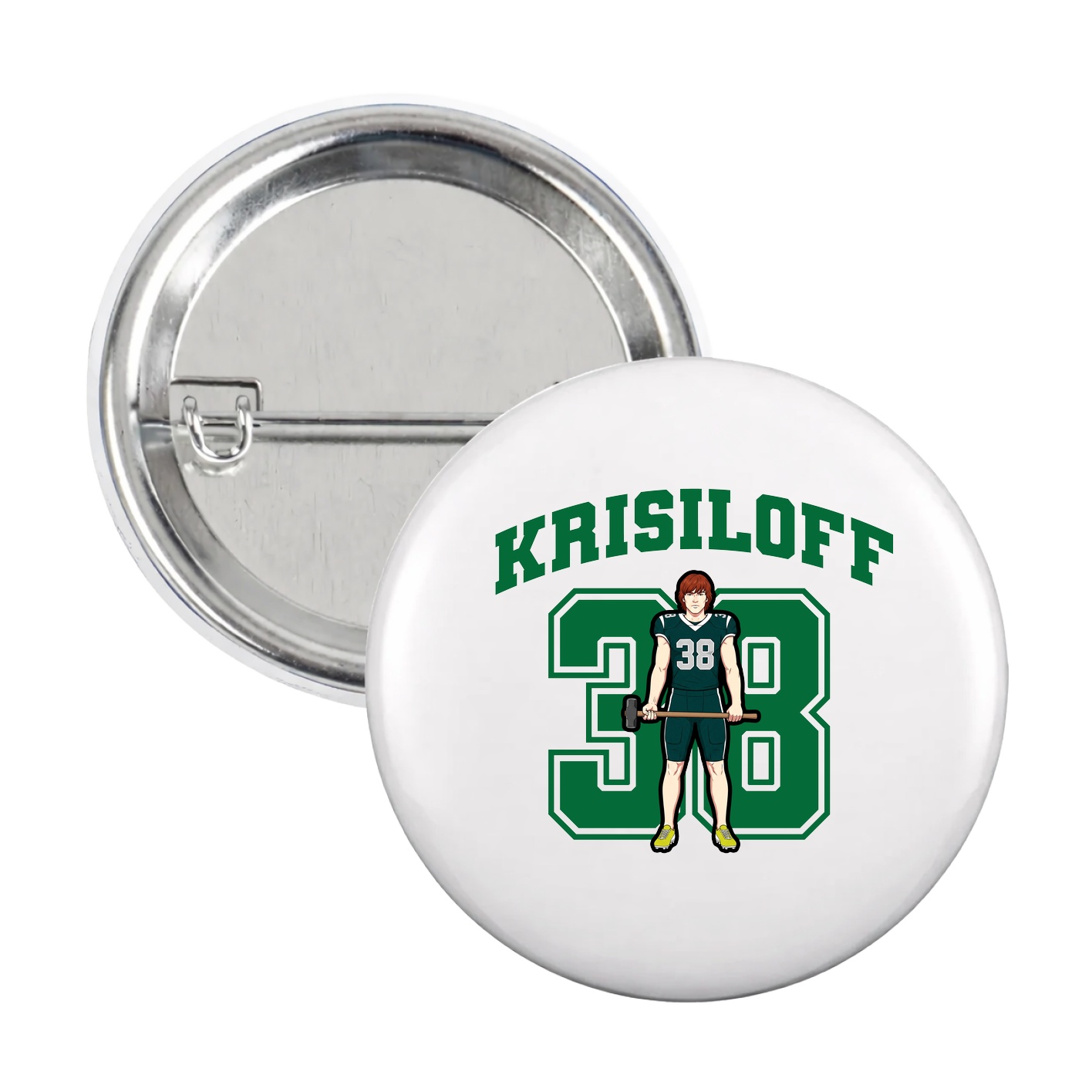 Game Day Button — Number in White