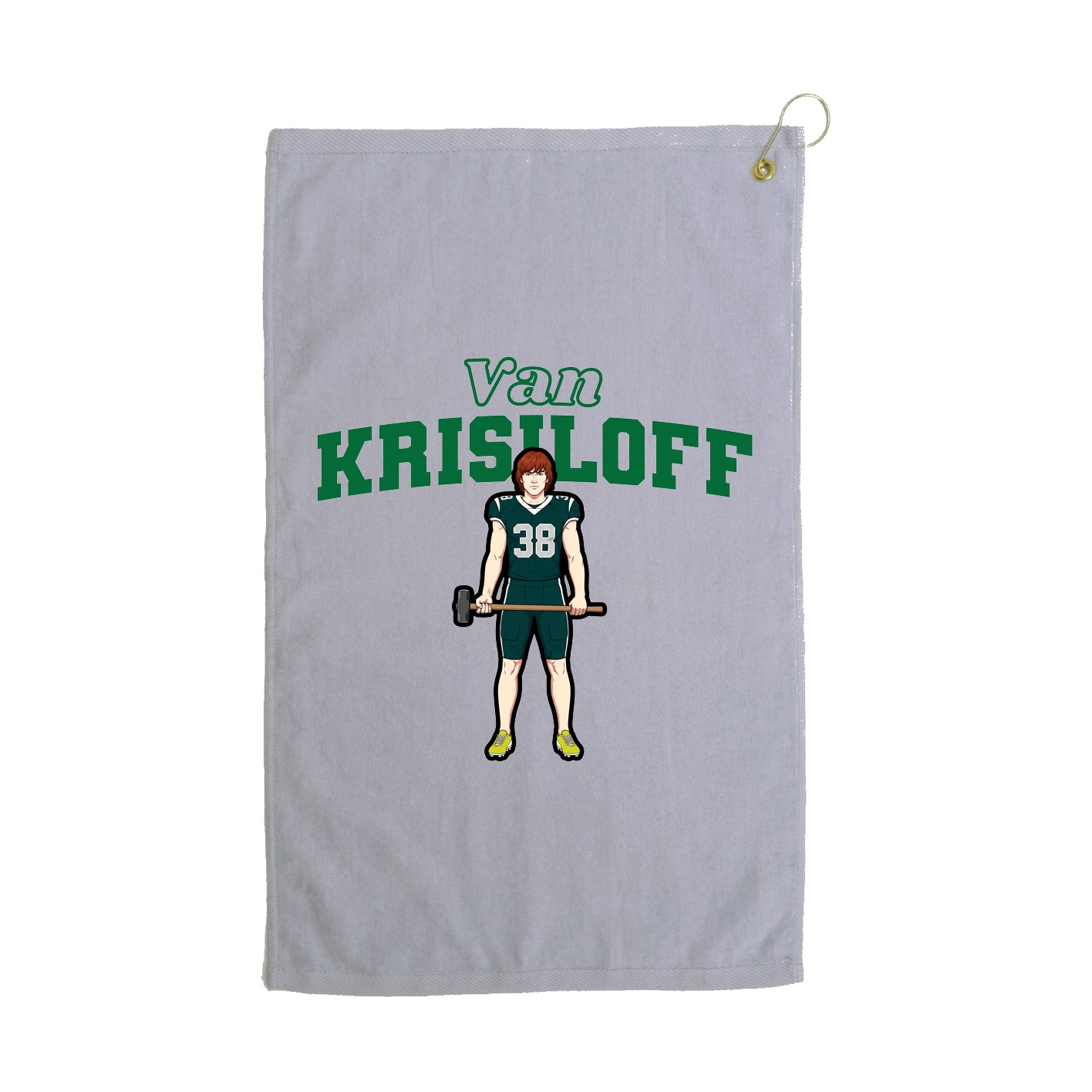 Golf Towel — Name Arch in Grey