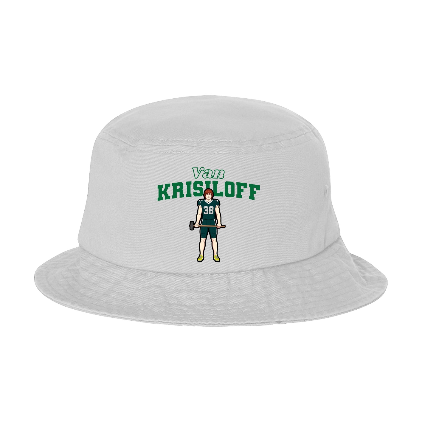 Bucket Cap — Name Arch in White