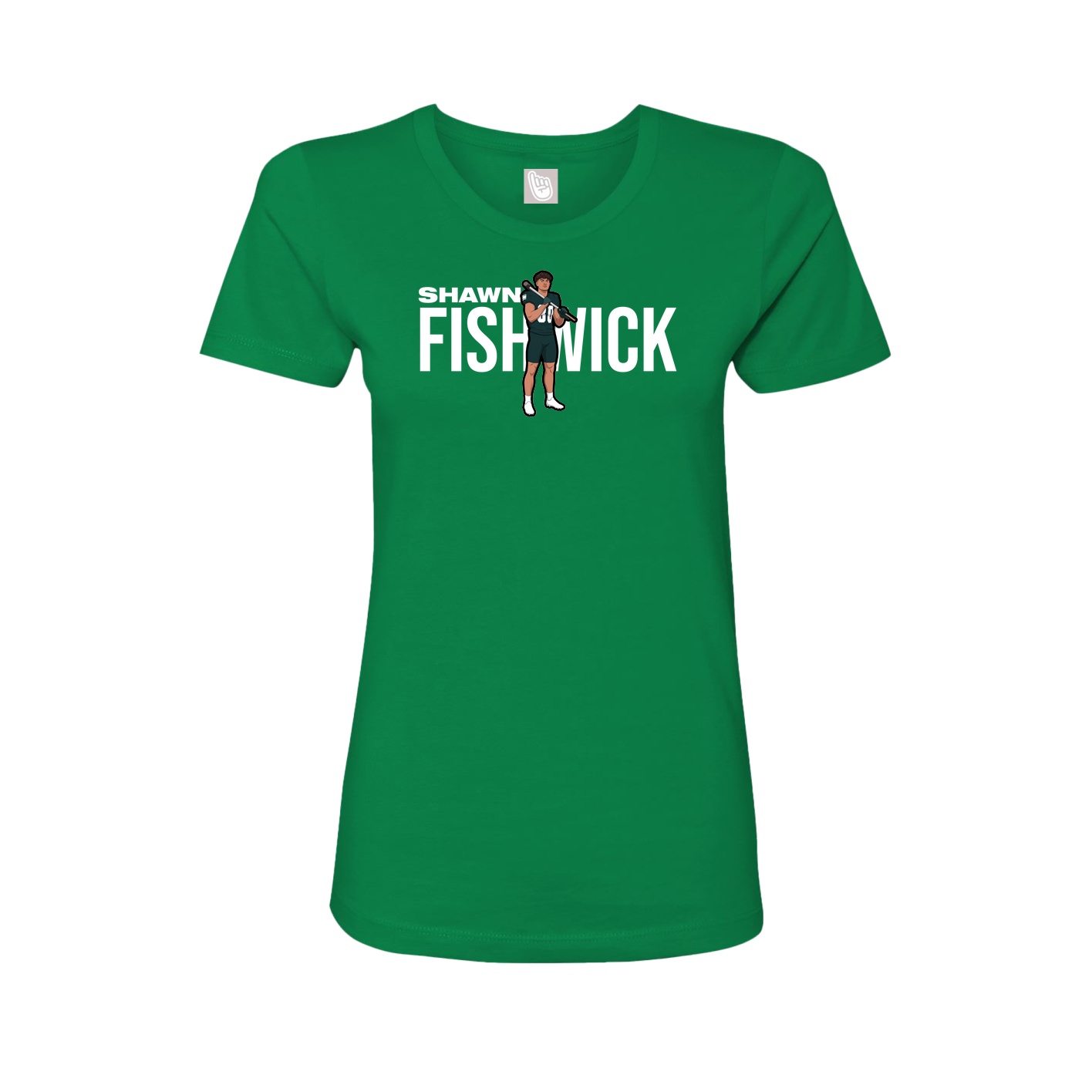 Fitted Women's Tee — Player Name in Green