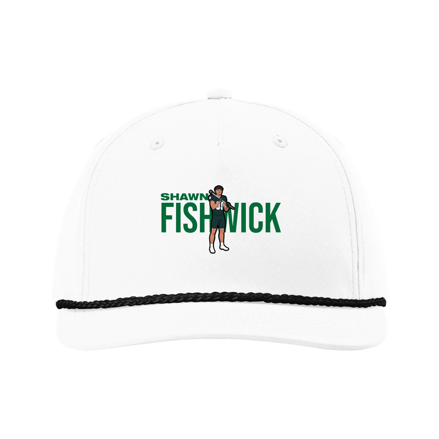 Five-Panel Classic Rope Cap — Player Name in White