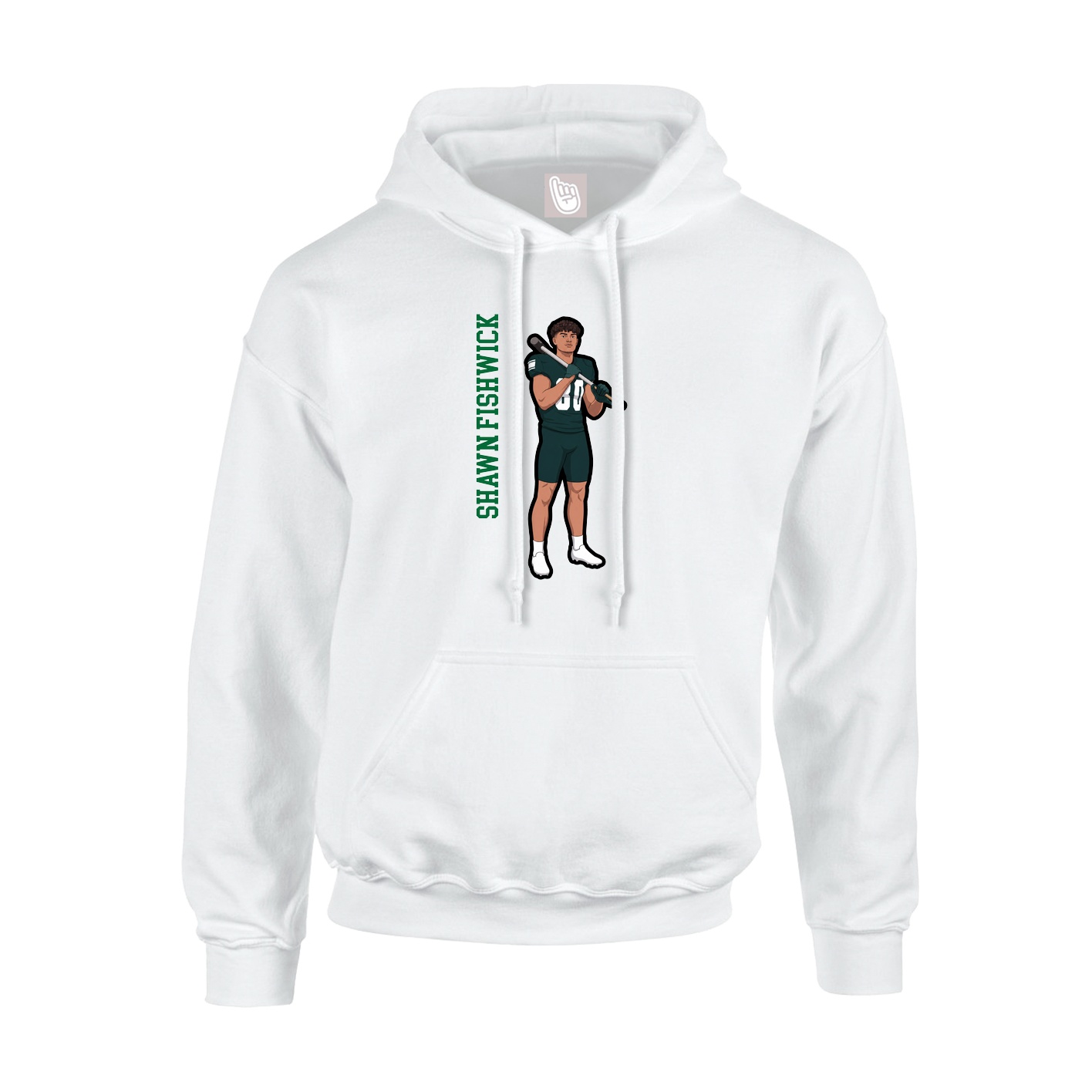 Hoodie — Name Vertical in White