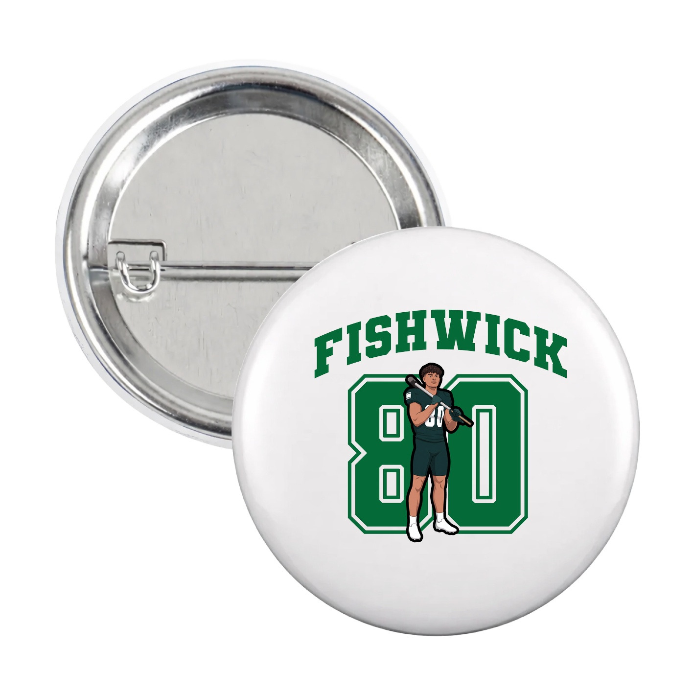 Game Day Button — Number in White