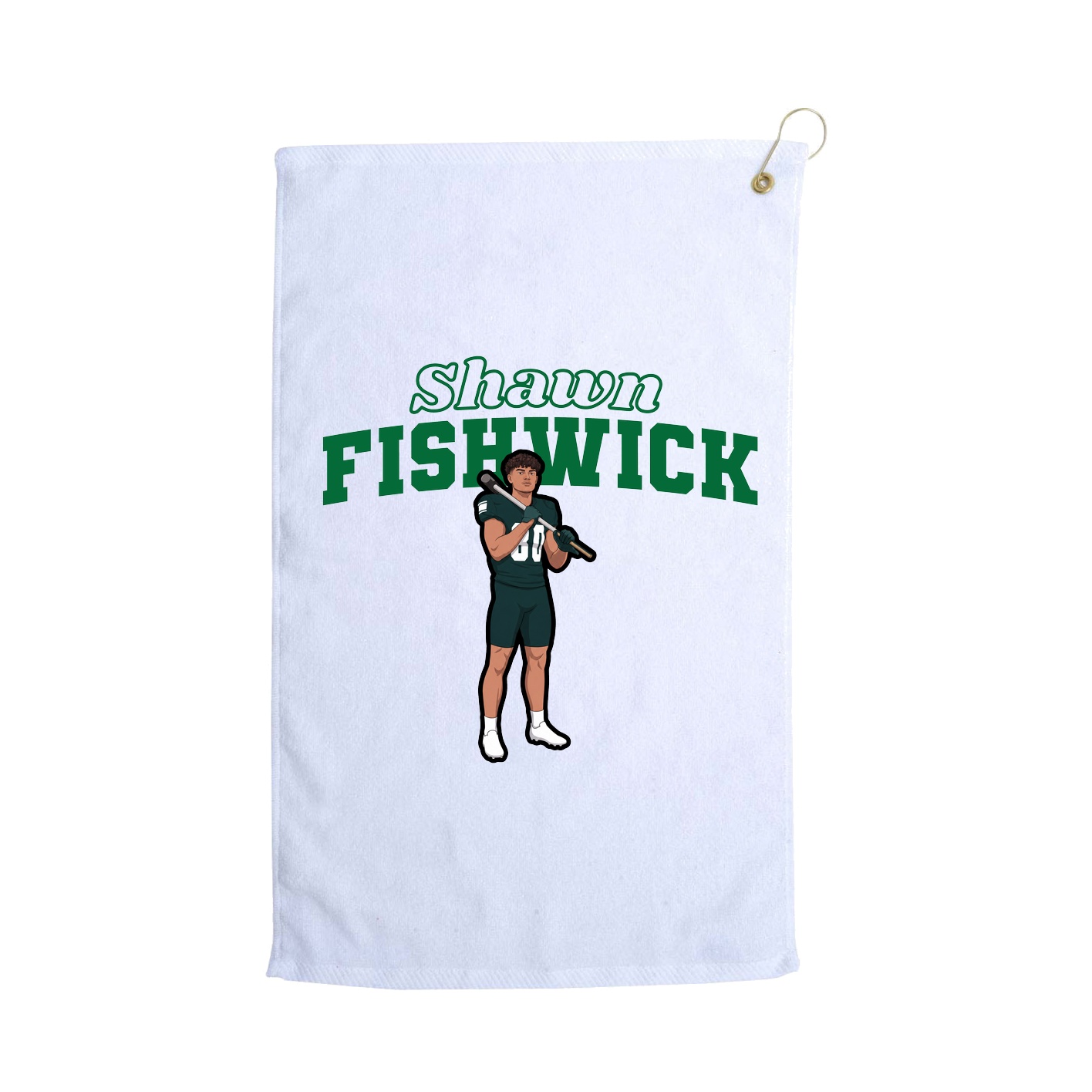 Golf Towel — Name Arch in White