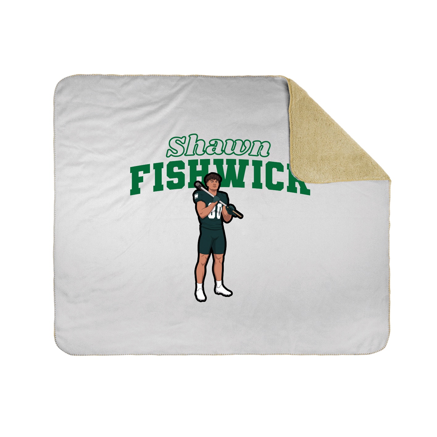 Throw Blanket — Name Arch in White