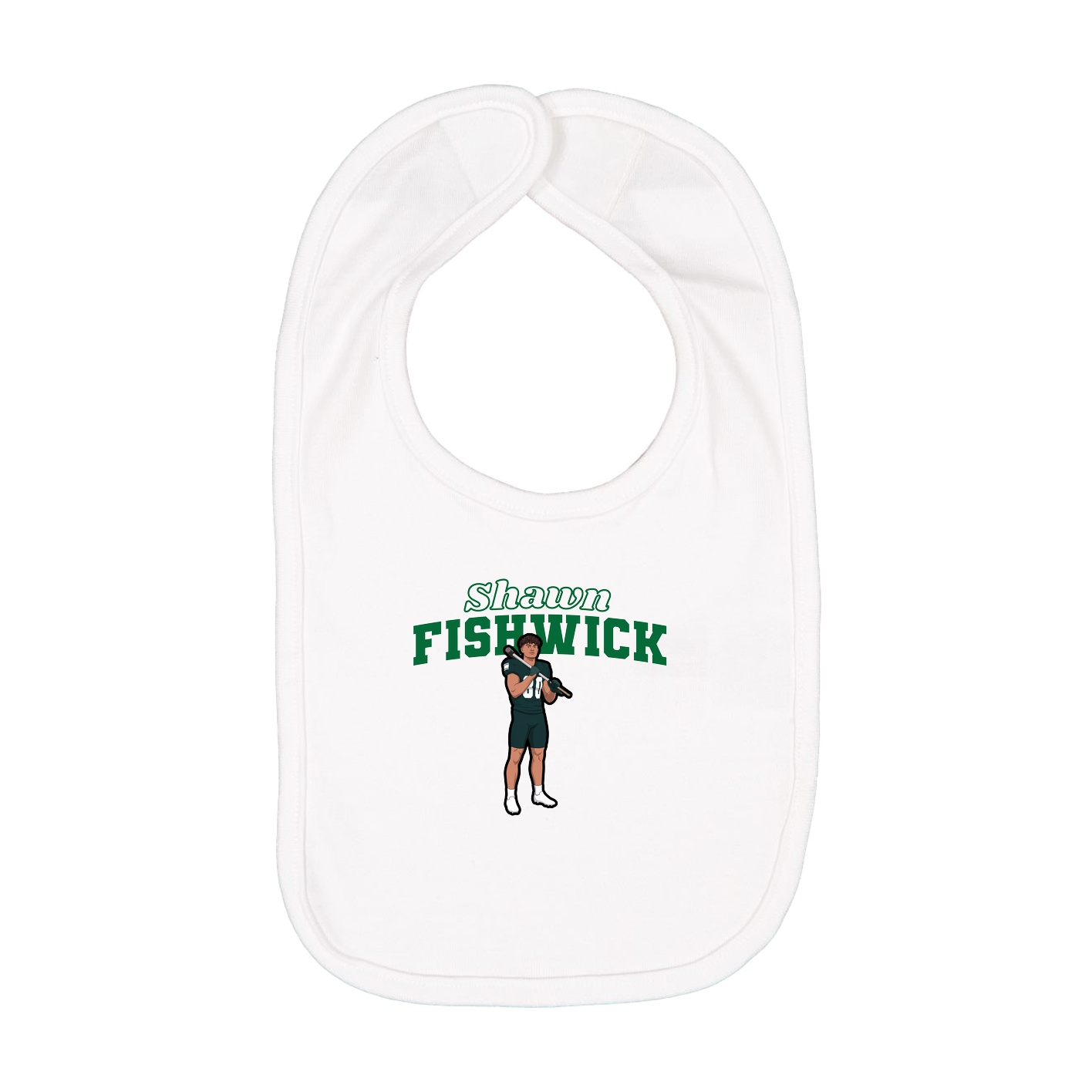Infant Bib — Name Arch in White