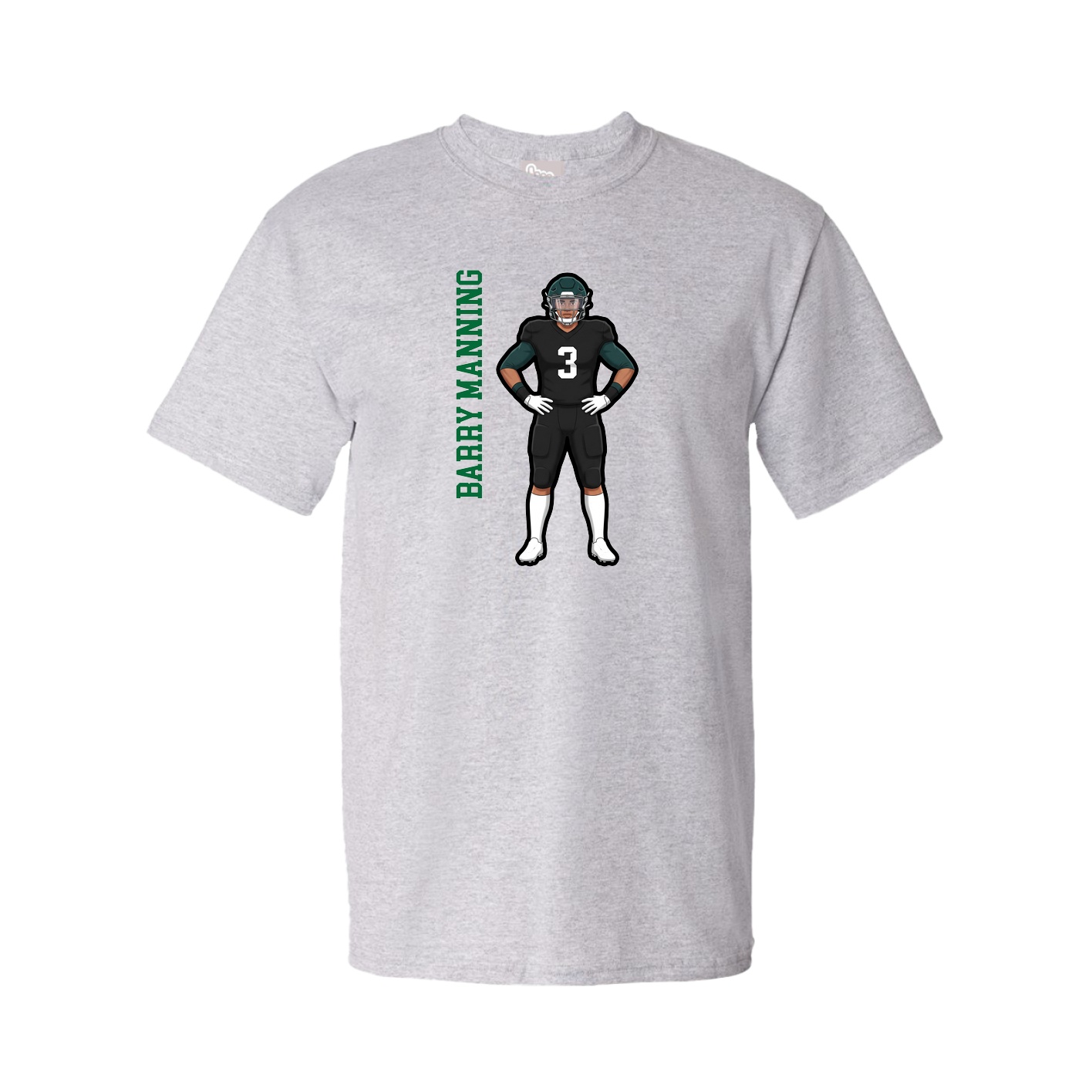 Tee — Name Vertical in Grey