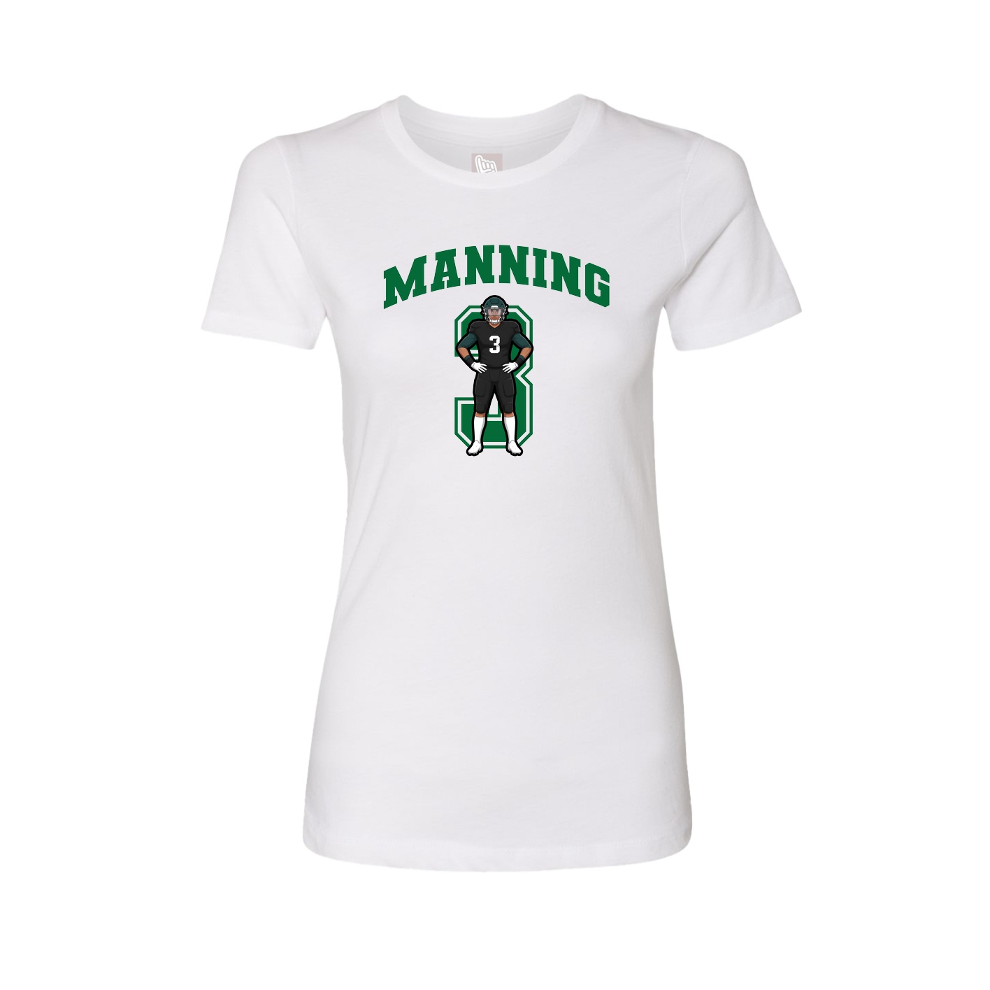 Fitted Women's Tee — Number in White