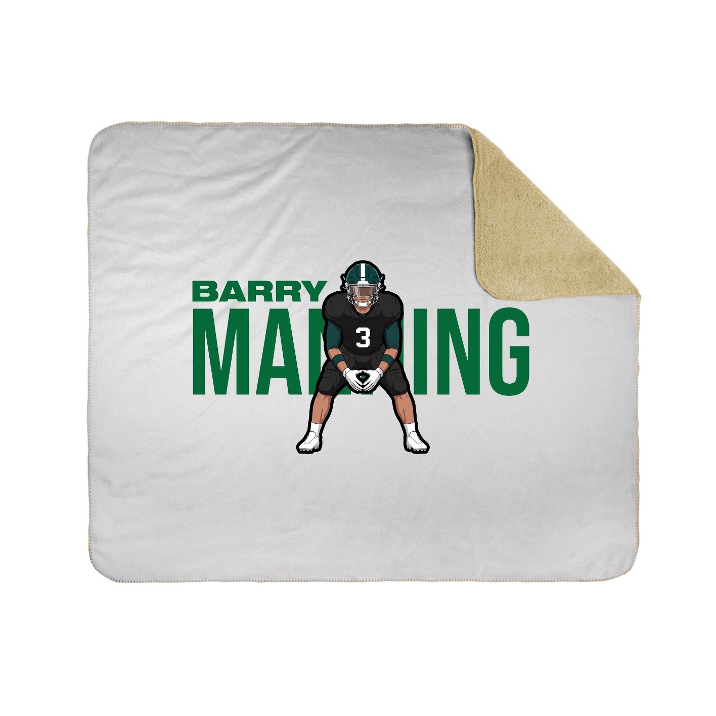 Throw Blanket — Player Name in White