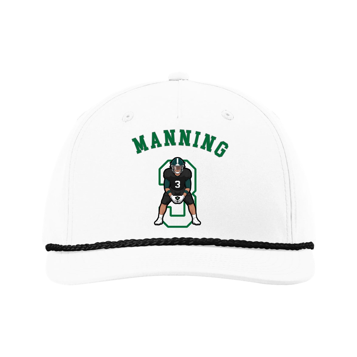 Five-Panel Classic Rope Cap — Shirsey Arch in White