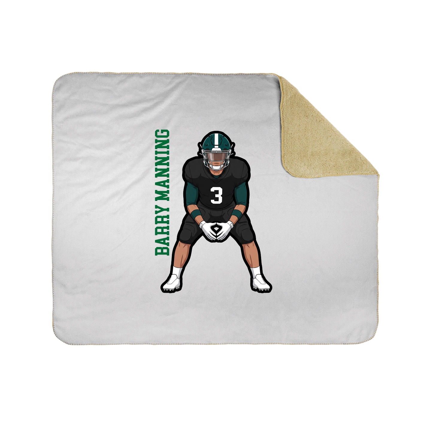 Throw Blanket — Name Vertical in White