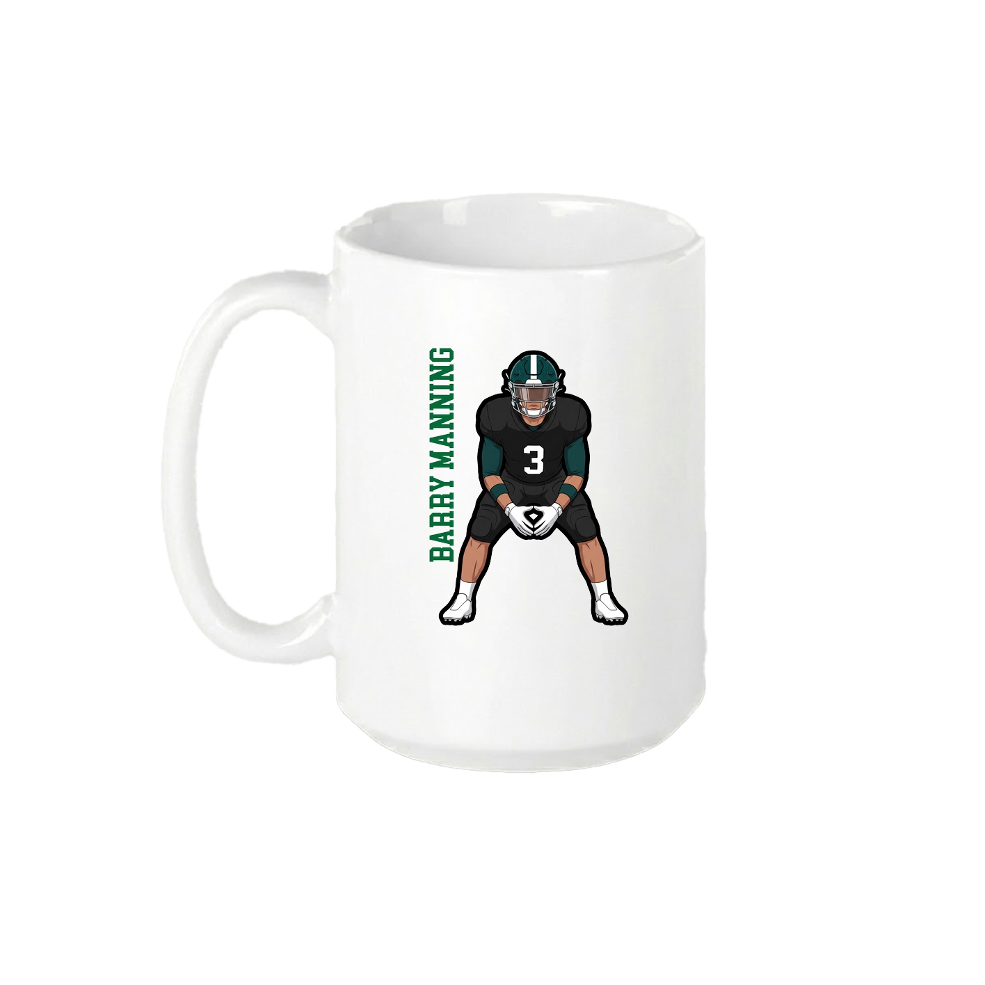 15oz Coffee Mug — Name Vertical in White