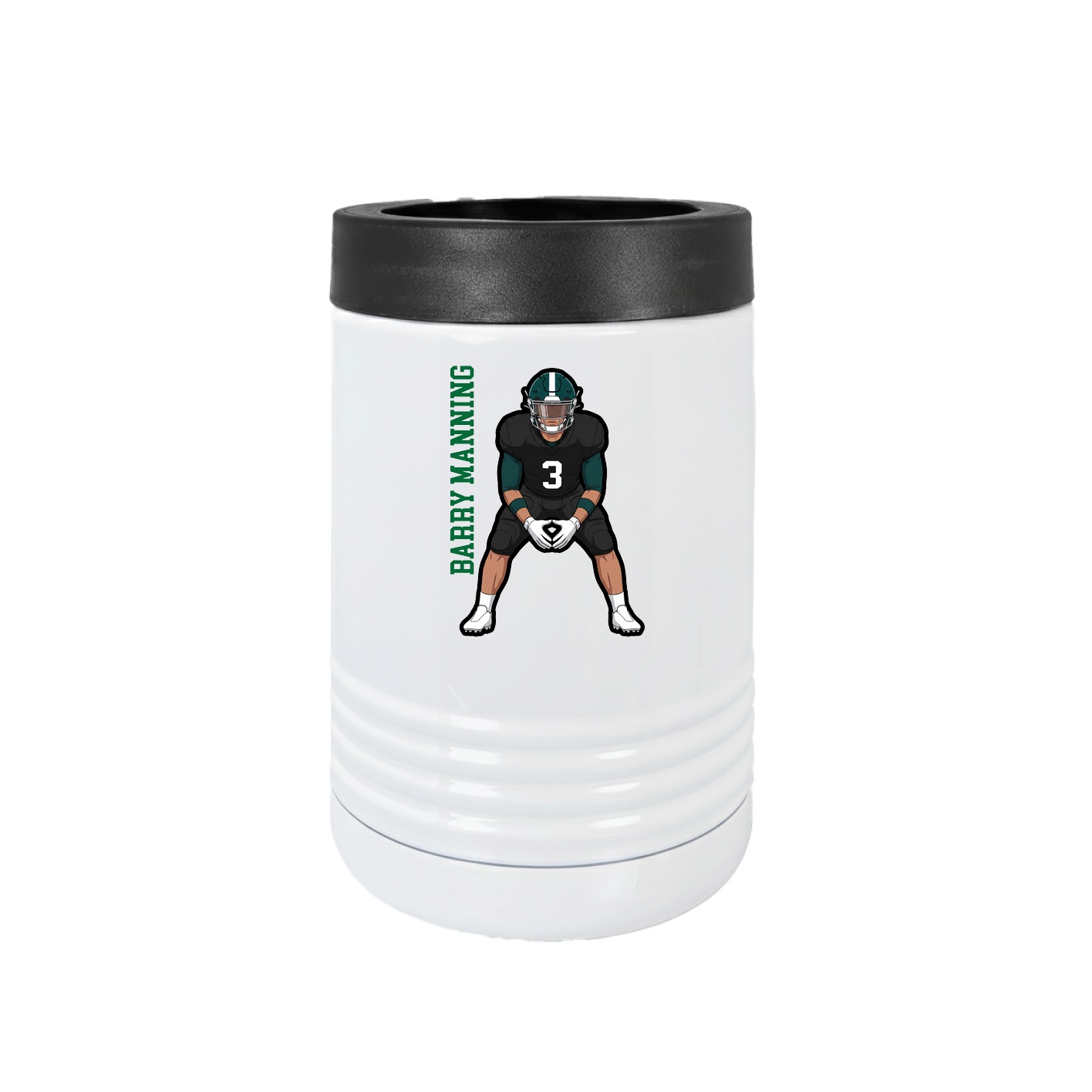 Beverage Holder — Name Vertical in White