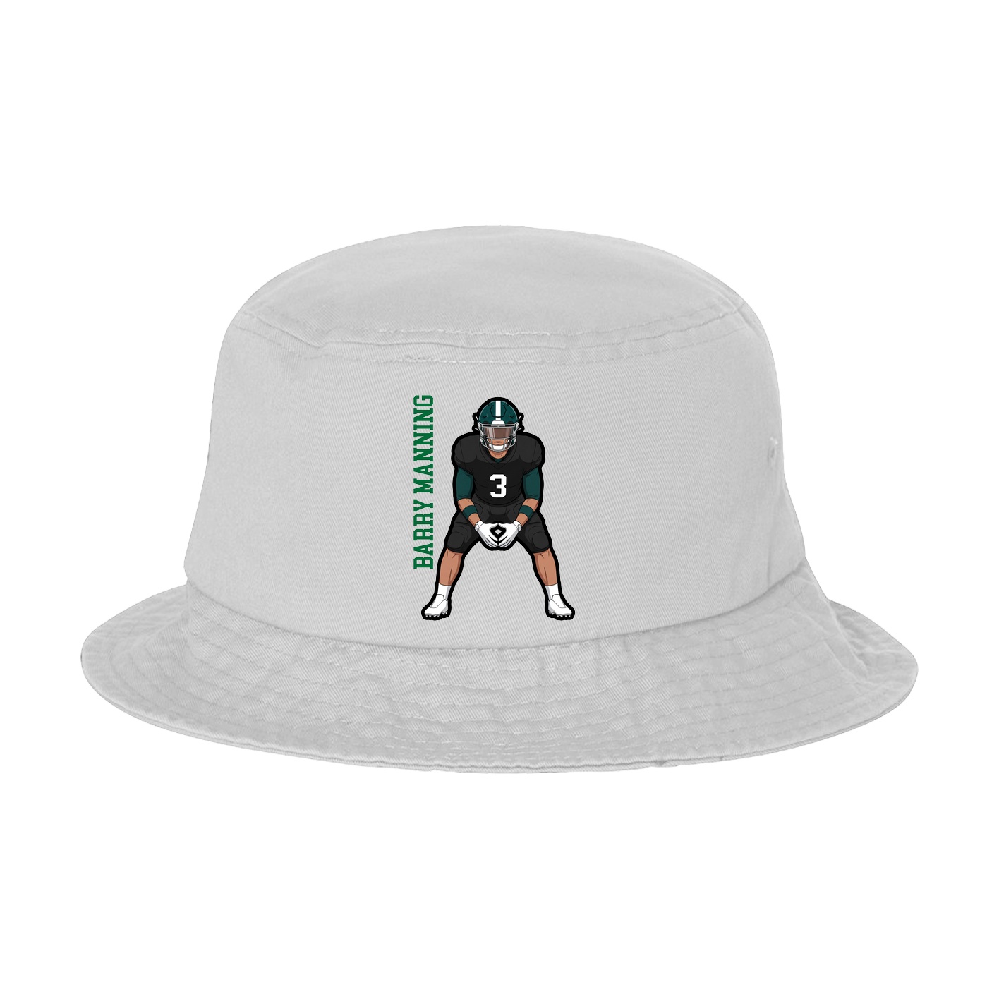Bucket Cap — Name Vertical in White