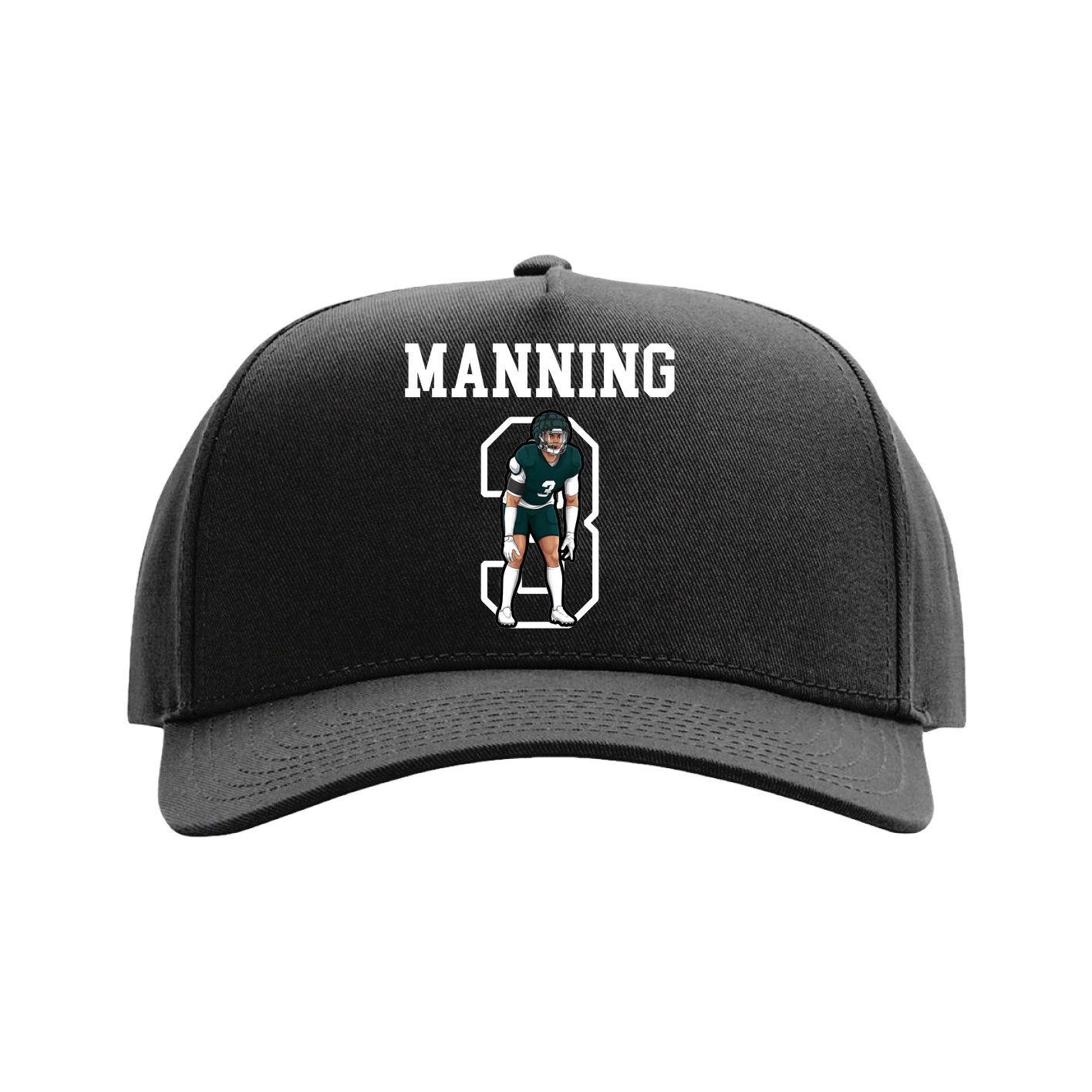 Full Fabric Five-Panel Champ Cap — Shirsey in Black