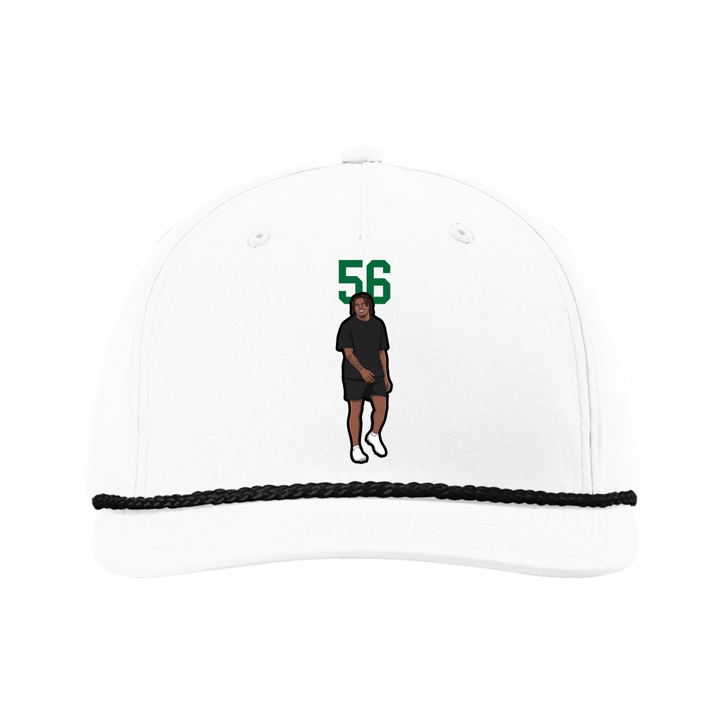 Five-Panel Classic Rope Cap — Number Top in White