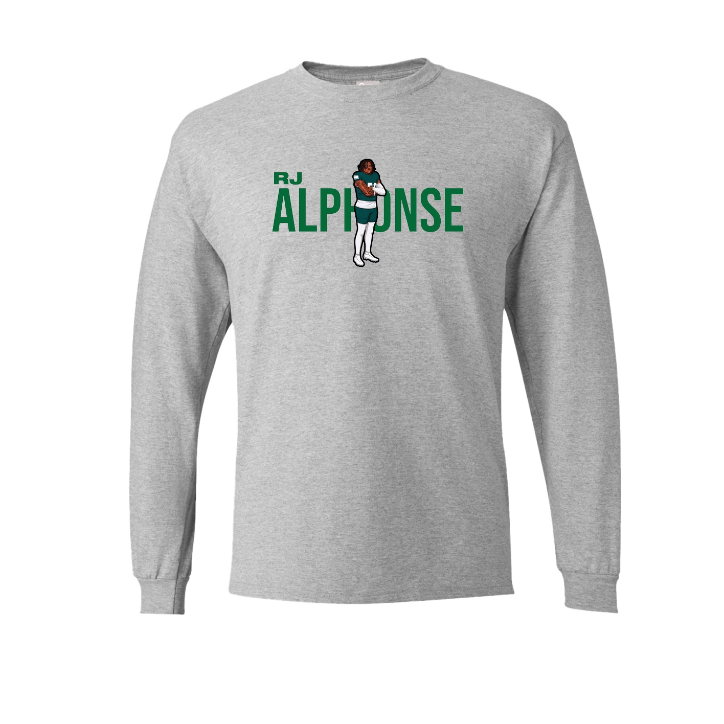 Long Sleeve Tee — Player Name in Grey