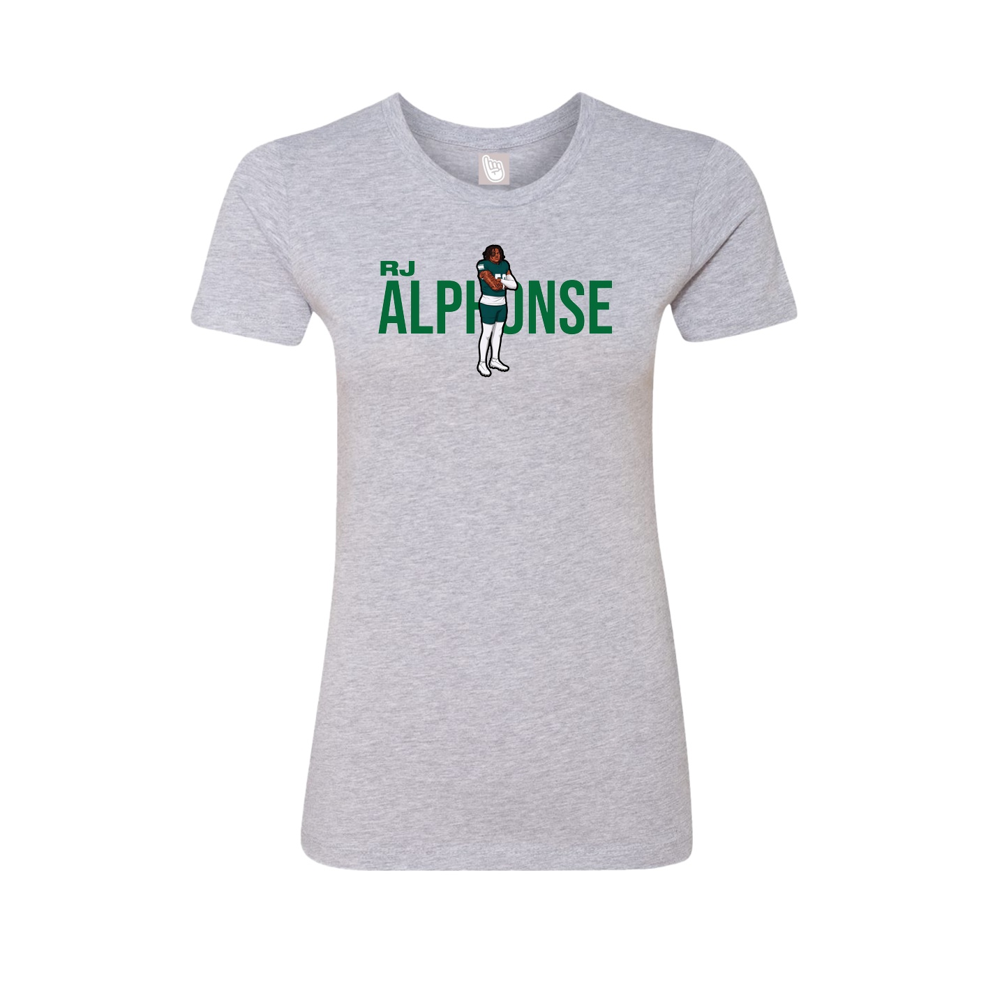 Fitted Women's Tee — Player Name in Grey