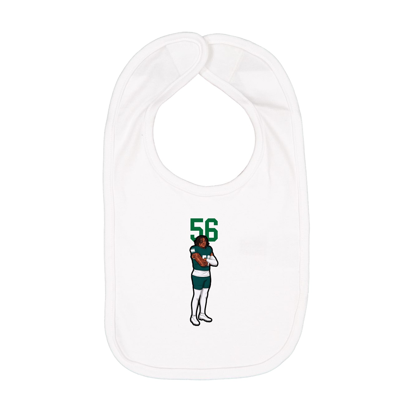 Infant Bib — Number Top in White
