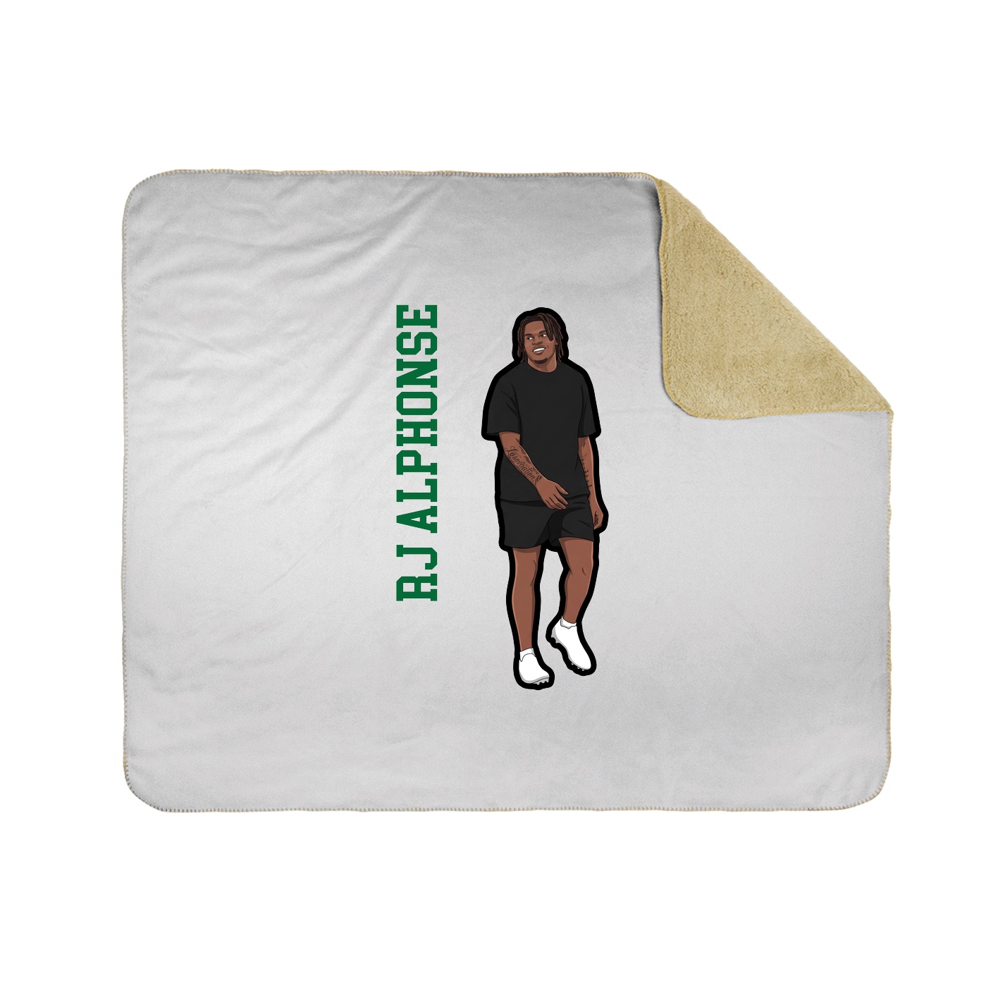 Throw Blanket — Name Vertical in White