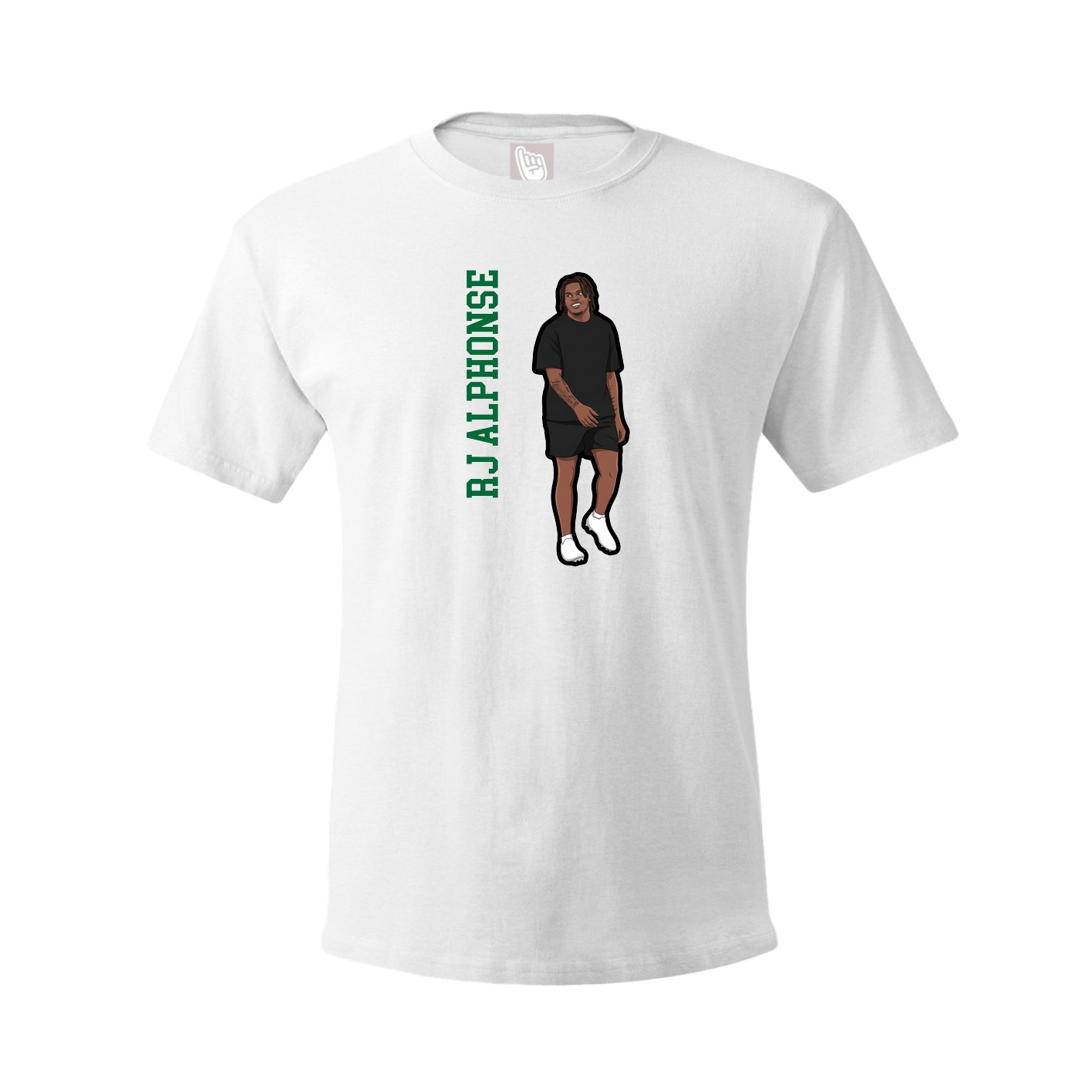 Tee — Name Vertical in White