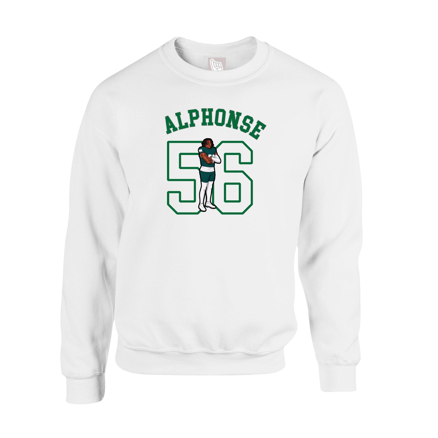 Fleece Crew — Shirsey Arch in White