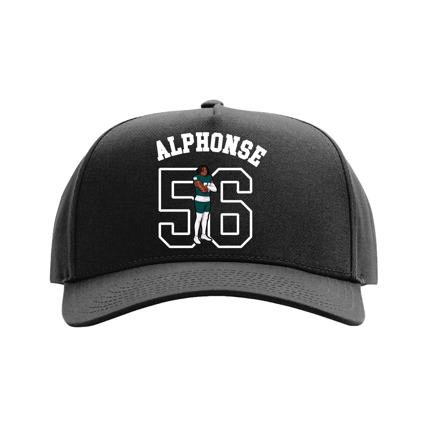 Full Fabric Five-Panel Champ Cap — Shirsey Arch in Black