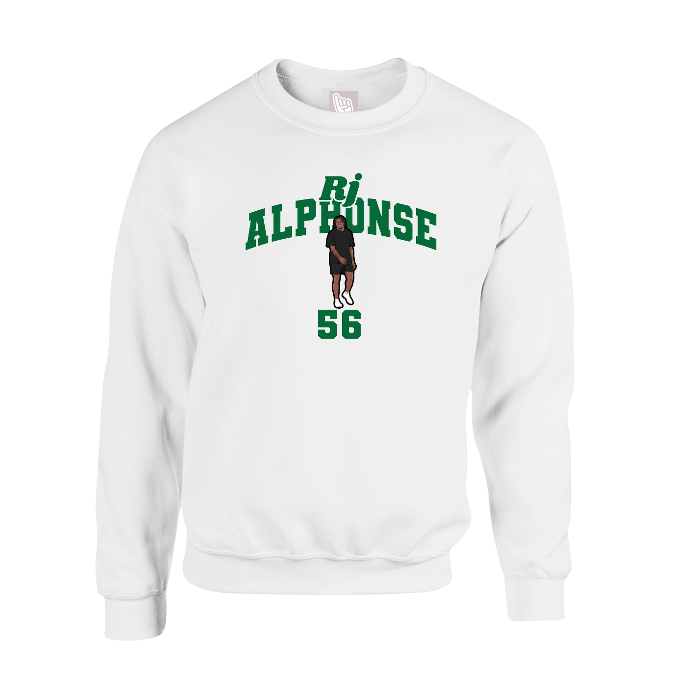 Fleece Crew — Signature Arch in White