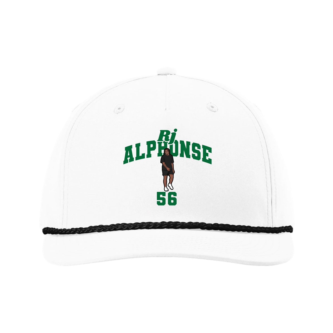 Five-Panel Classic Rope Cap — Signature Arch in White