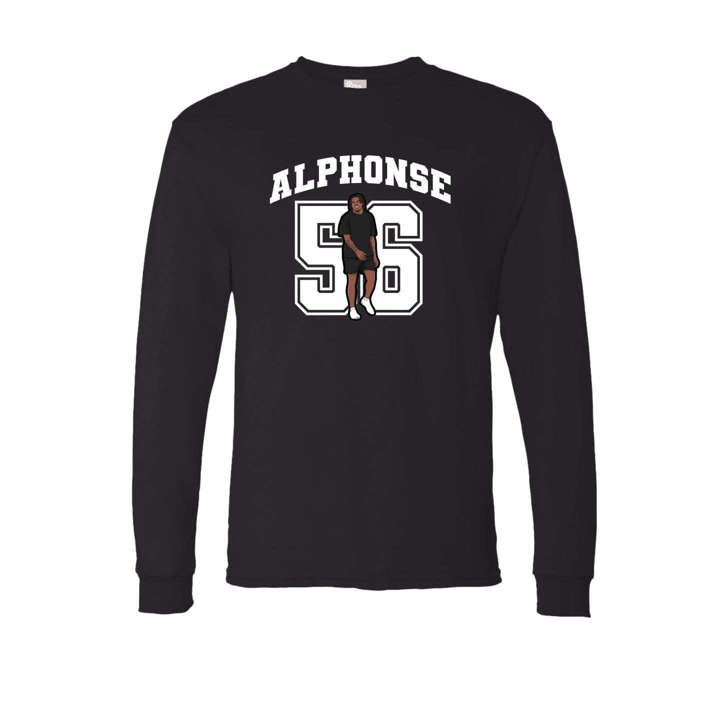 Long Sleeve Tee — Number in Black
