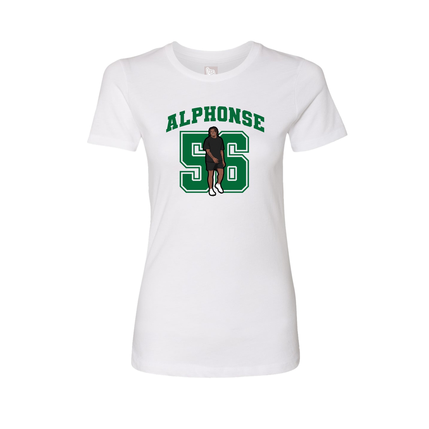 Fitted Women's Tee — Number in White