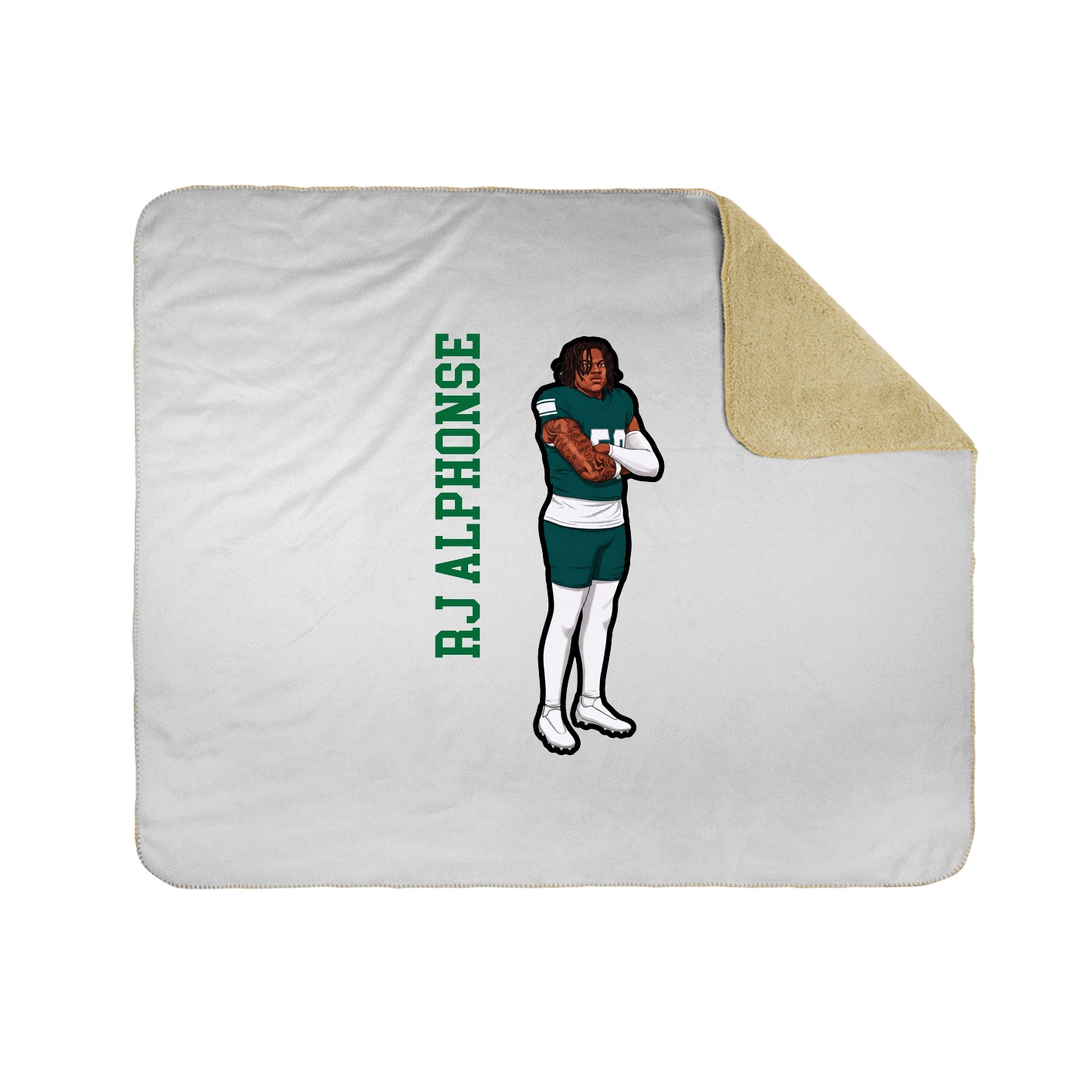 Throw Blanket — Name Vertical in White