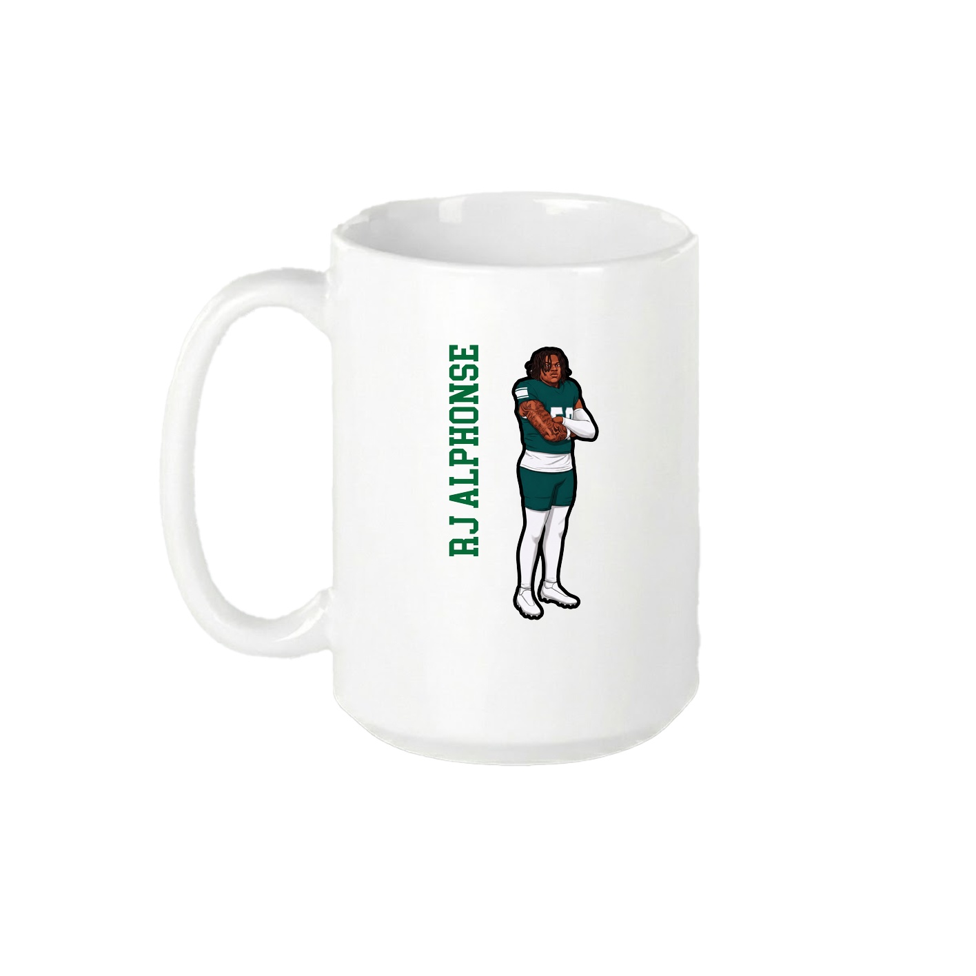 15oz Coffee Mug — Name Vertical in White