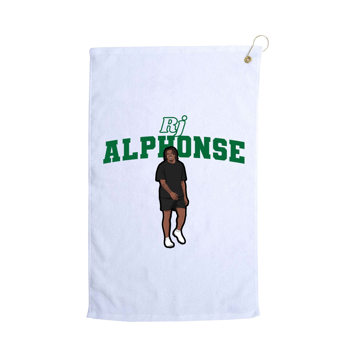 Golf Towel — Name Arch in White