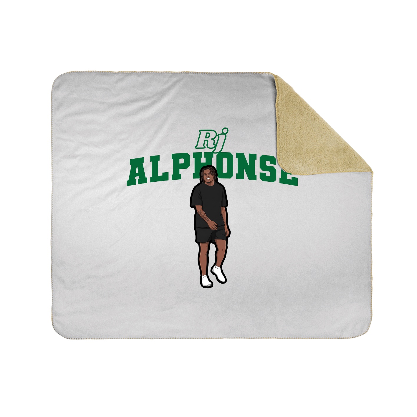 Throw Blanket — Name Arch in White