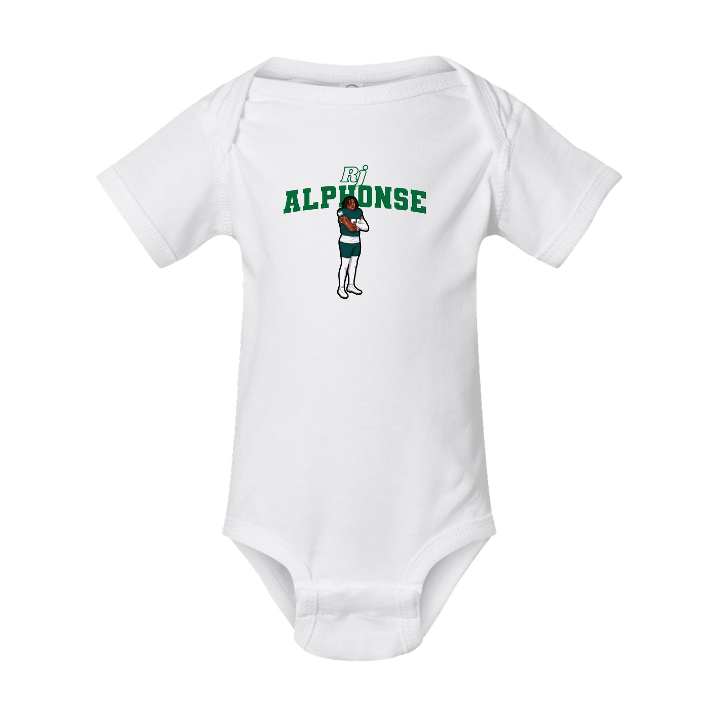 Baby Onesie — Name Arch in White