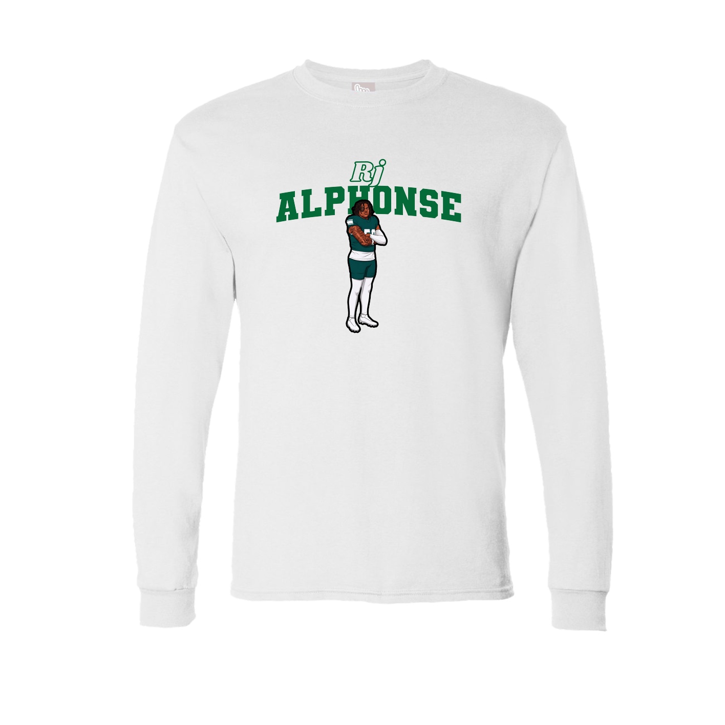 Long Sleeve Tee — Name Arch in White