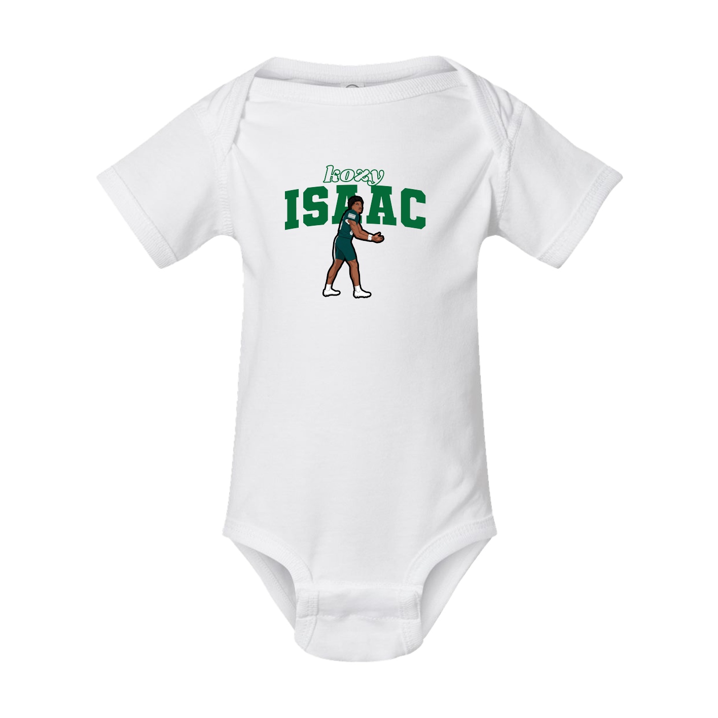 Baby Onesie — Name Arch in White