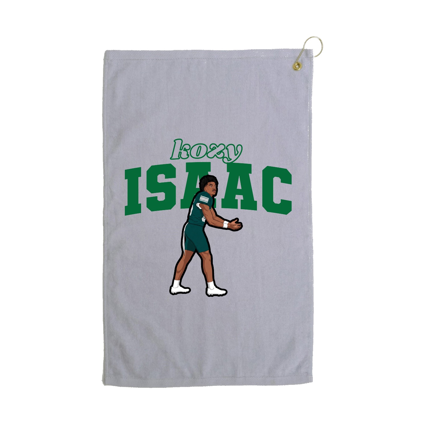 Golf Towel — Name Arch in Grey