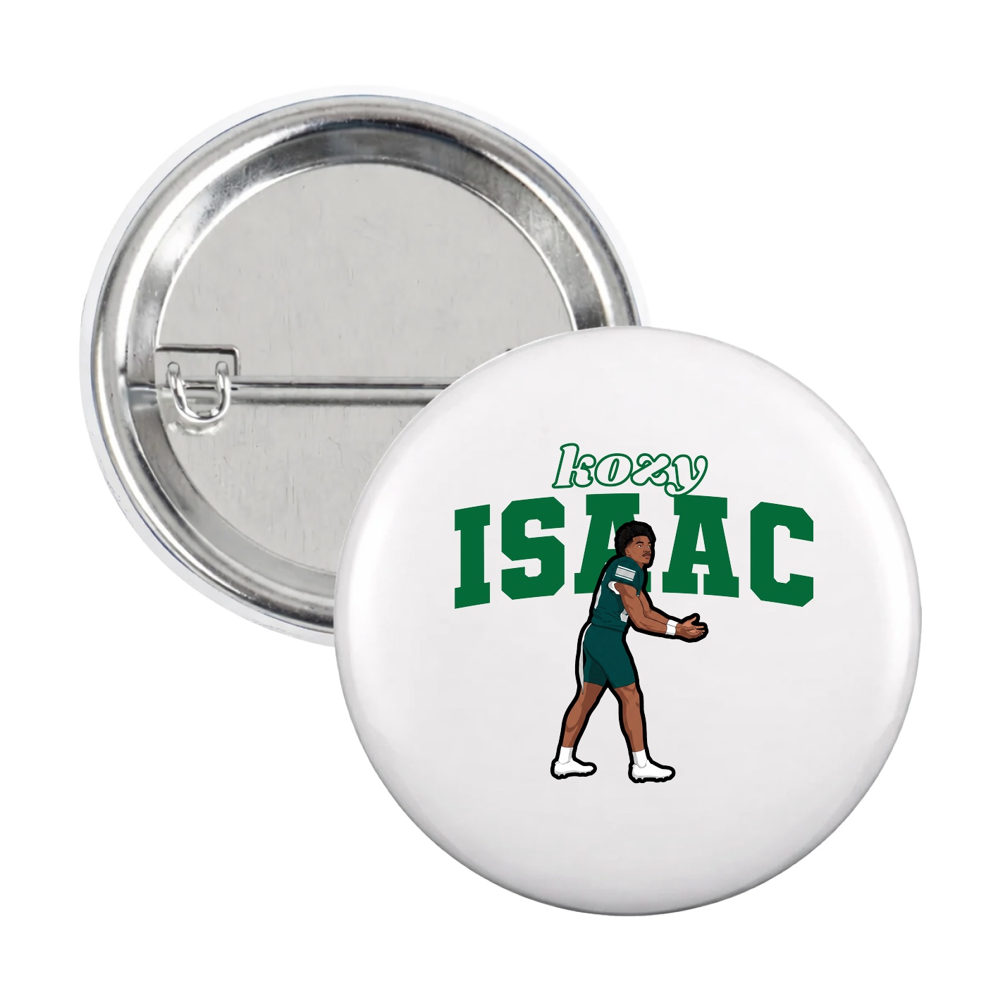 Game Day Button — Name Arch in White
