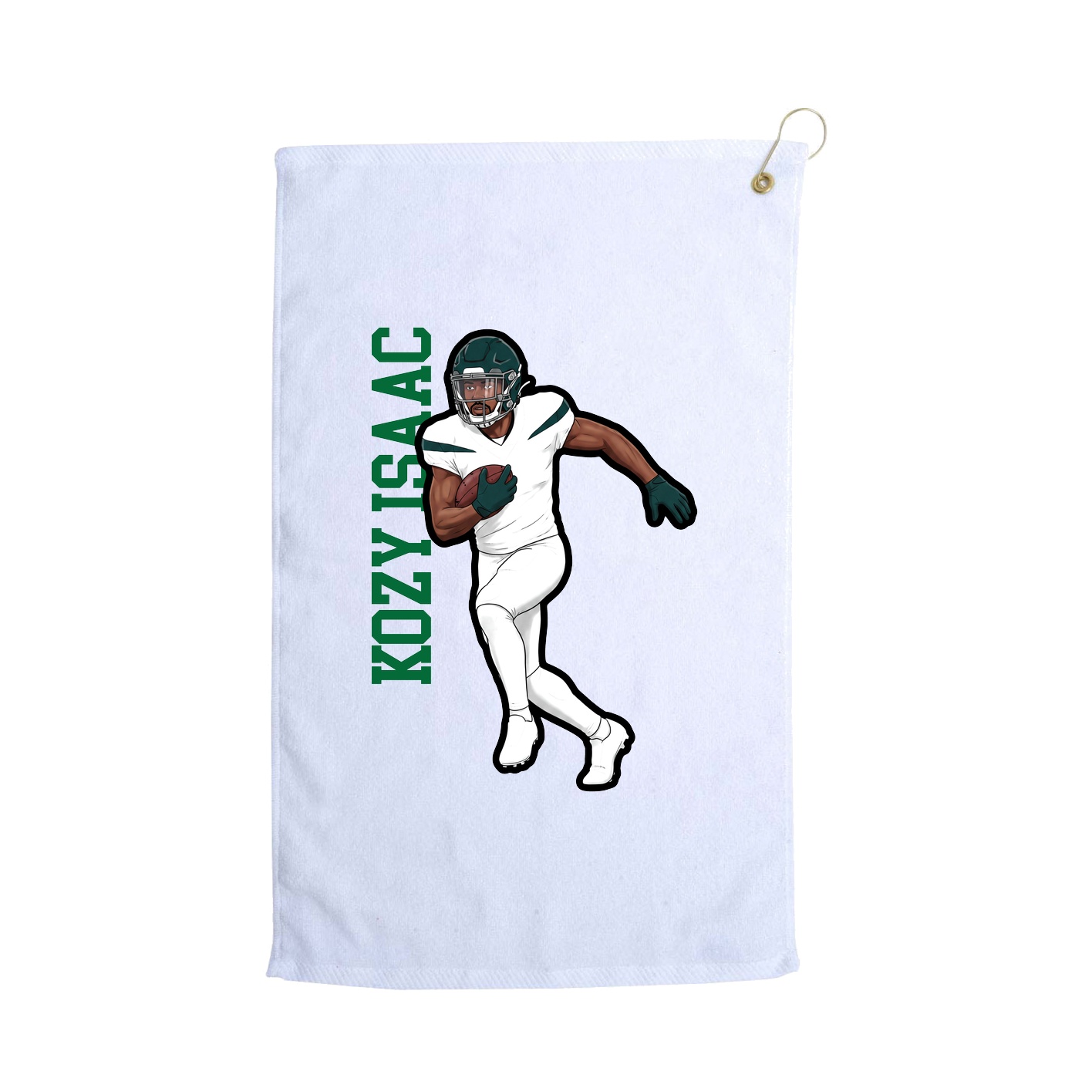 Golf Towel — Name Vertical in White