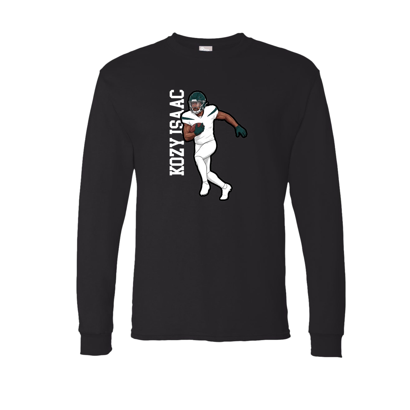 Long Sleeve Tee — Name Vertical in Black