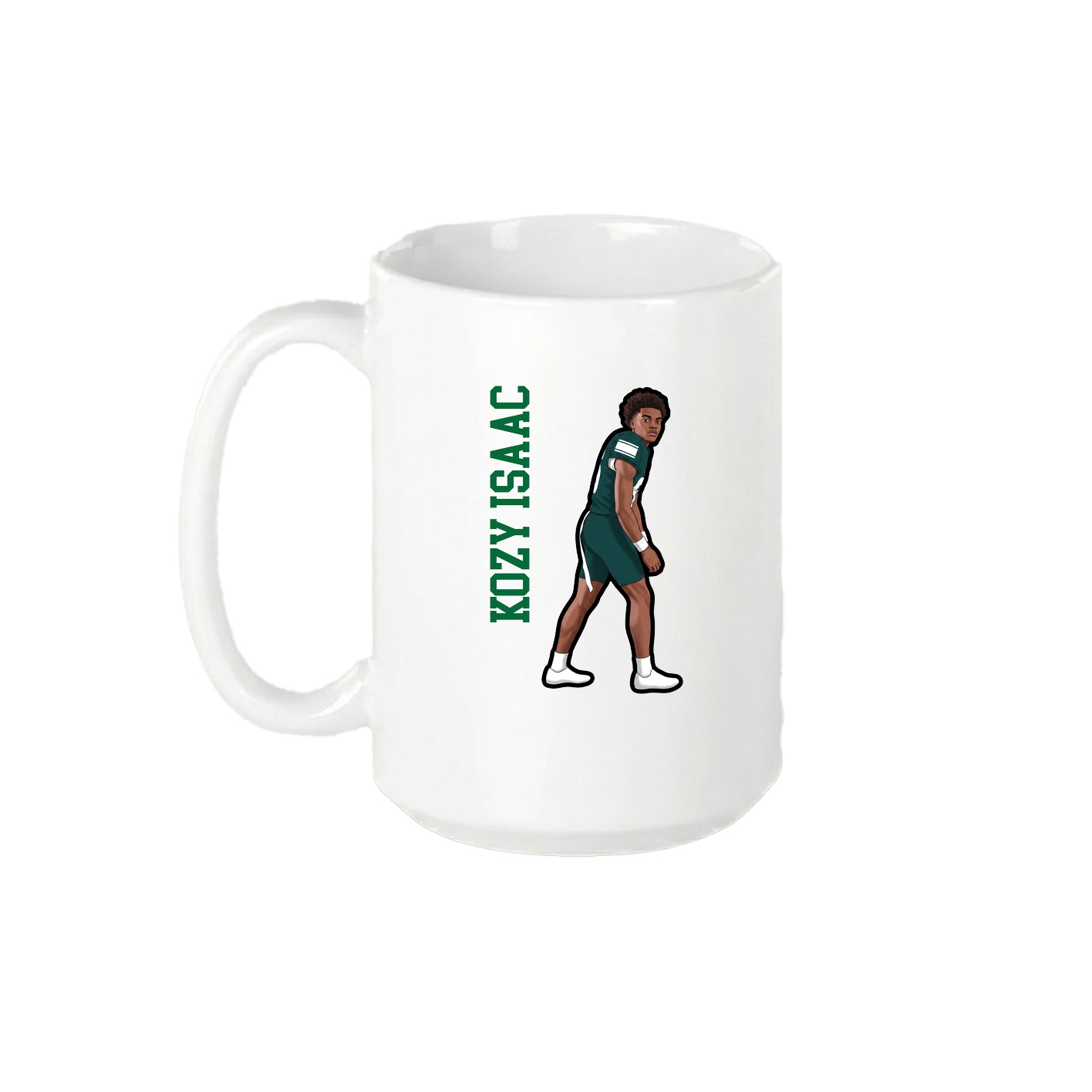 15oz Coffee Mug — Name Vertical in White