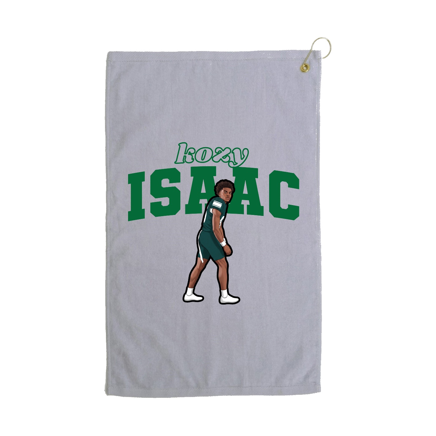 Golf Towel — Name Arch in Grey