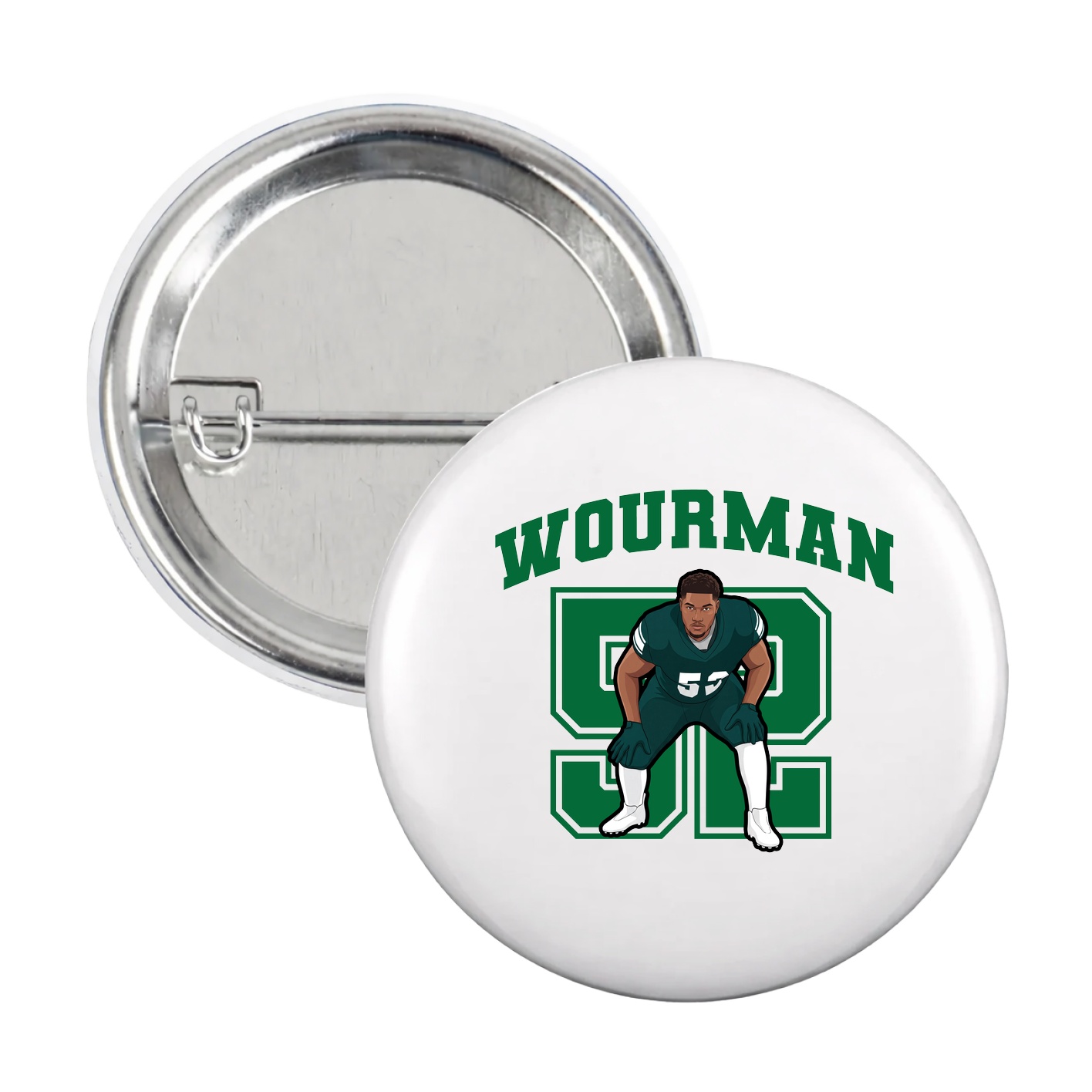 Game Day Button — Number in White