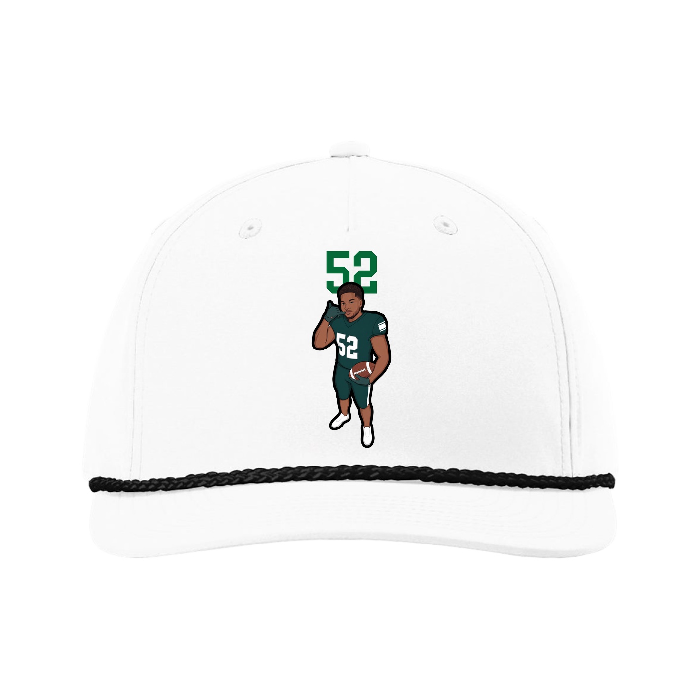 Five-Panel Classic Rope Cap — Number Top in White